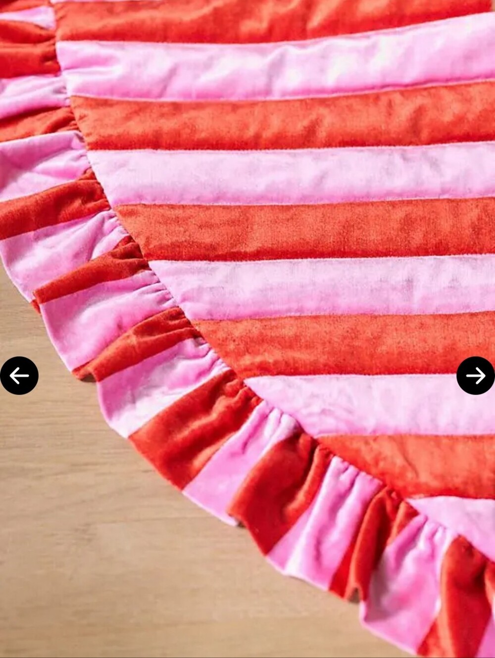 Anthropologie Pink & Red Striped Ruffle Bib